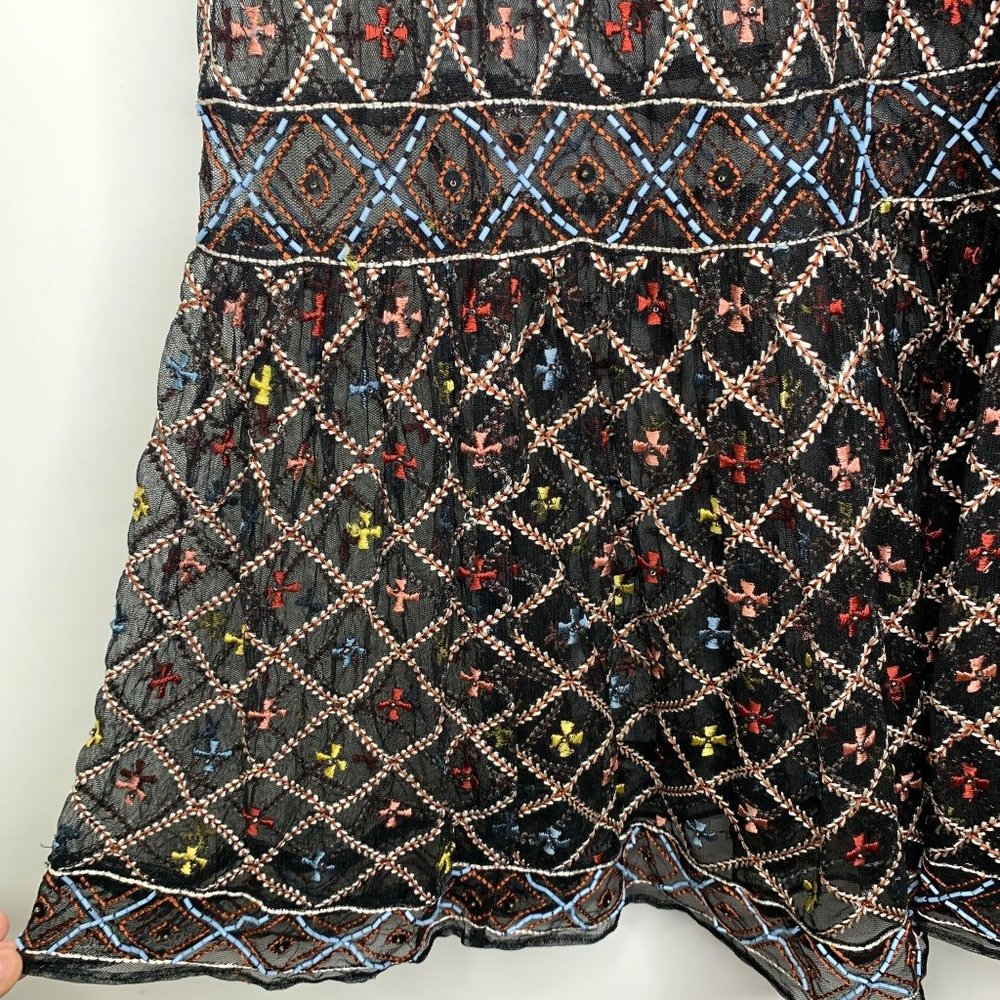 NWT TULAROSA Lexi Beaded Embroidered Black Sheer Maxi Skirt‎ Sz XXS - Picture 7 of 15